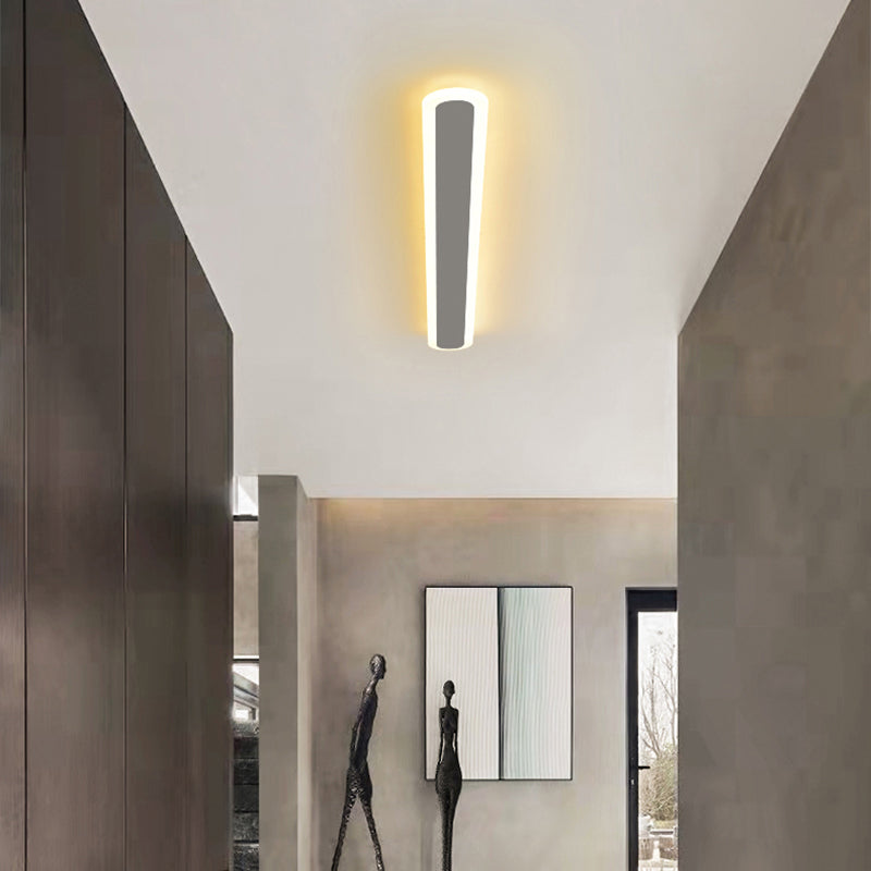 Forma lineal de metal apliques de pared moderno 1 luz de montaje de pared de luz