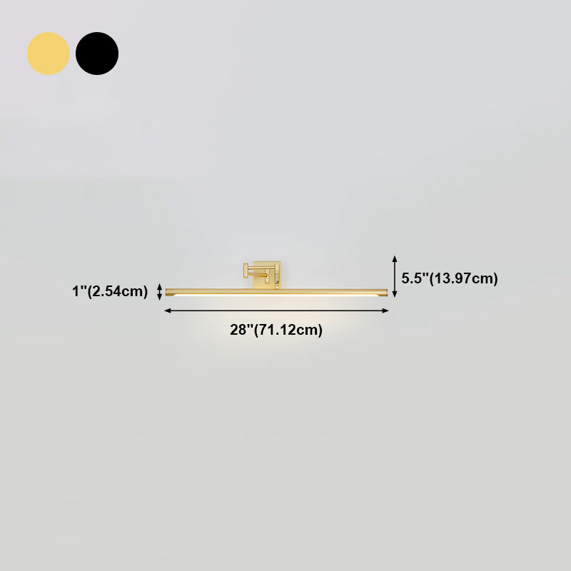 Modern Style Linear Vanity Lighting Fixtures Metal 1 Light Vanity Mirror Lights