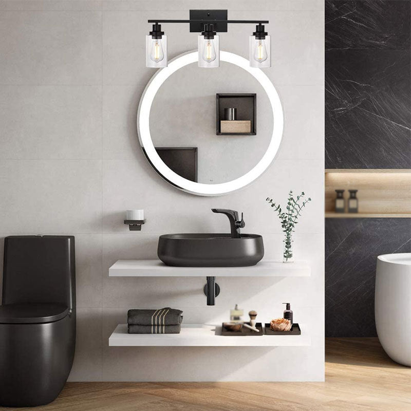 Modern Cylinder Vanity Lighting Fixtures Glass Multi Lights Vanity Wall Sconce