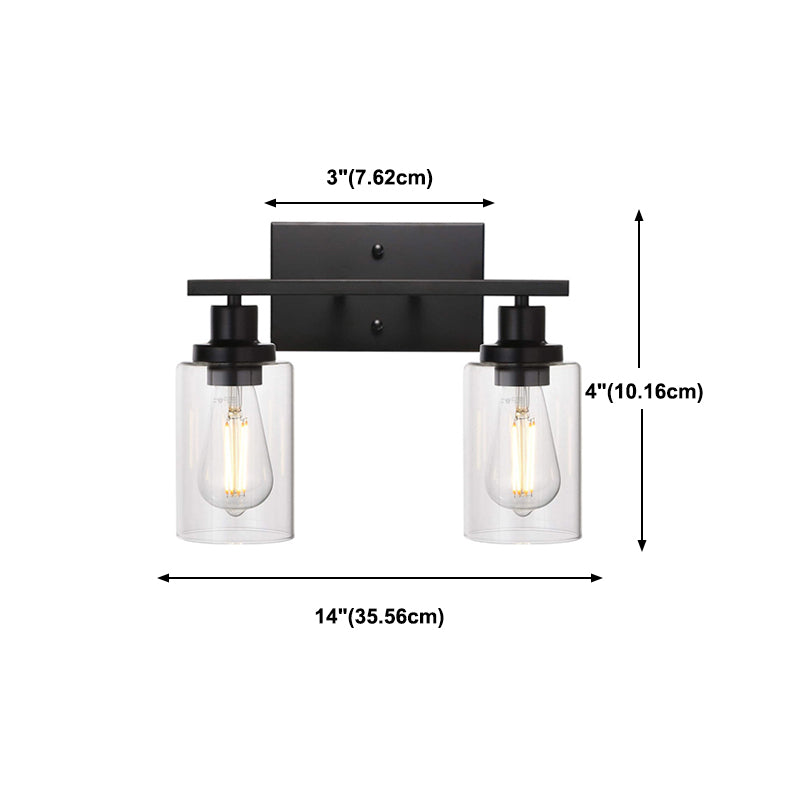 Modern Cylinder Vanity Lighting Fixtures Glass Multi Lights Vanity Wall Sconce