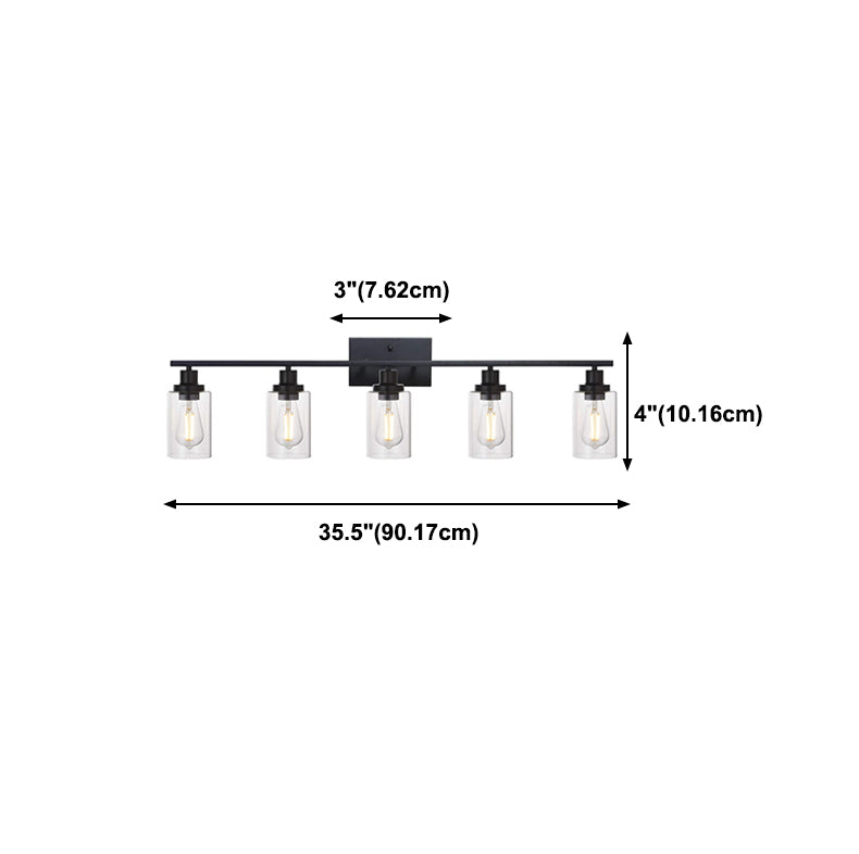 Modern Cylinder Vanity Lighting Fixtures Glass Multi Lights Vanity Wall Sconce