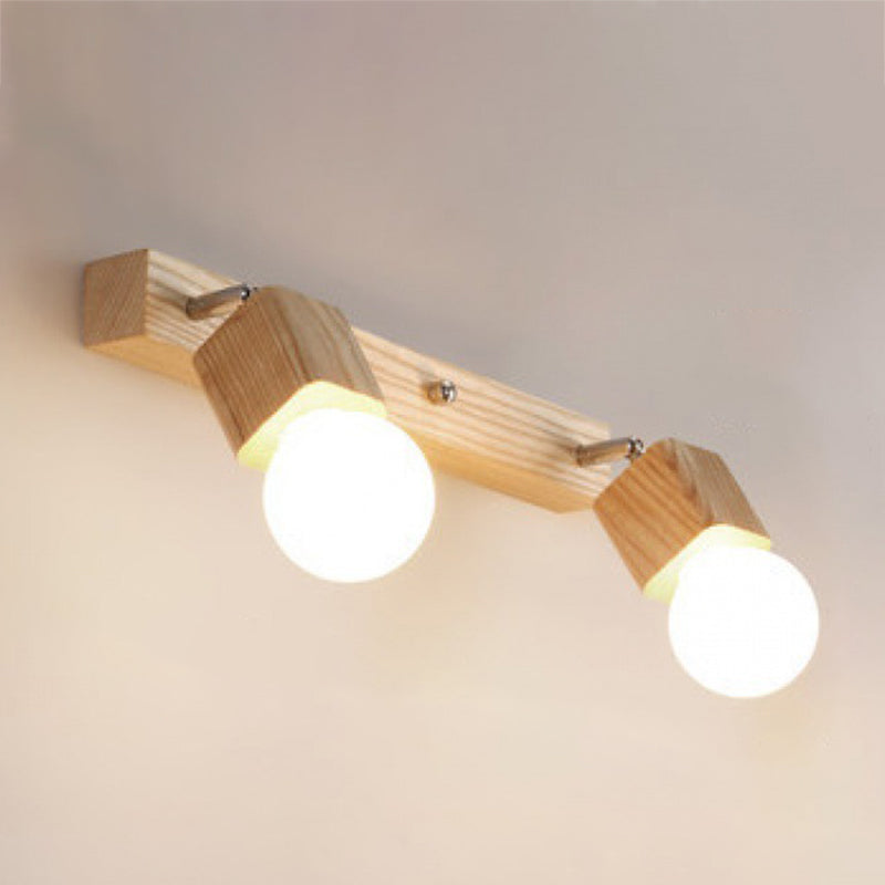 Fissaggi di illuminazione per vanità geometriche in stile moderno Stile con parete vanità in legno Sconce