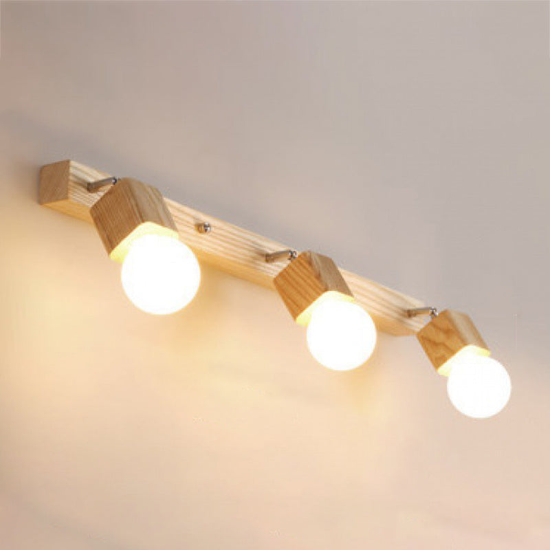 Fissaggi di illuminazione per vanità geometriche in stile moderno Stile con parete vanità in legno Sconce