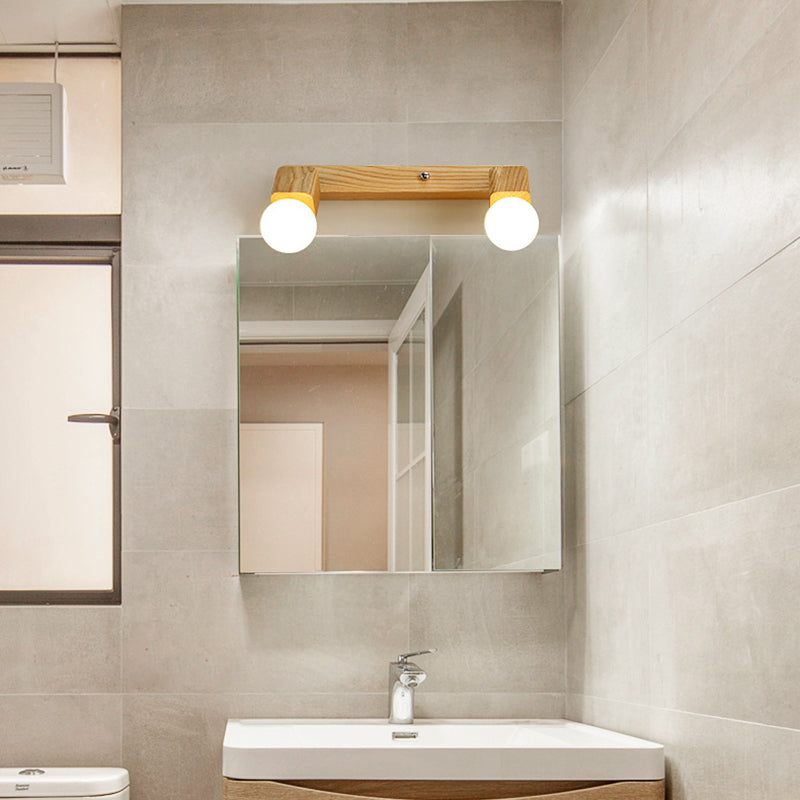 Fissaggi di illuminazione per vanità geometriche in stile moderno Stile con parete vanità in legno Sconce