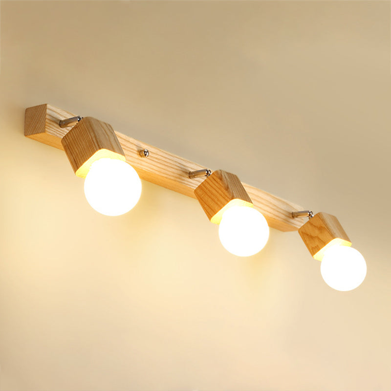 Fissaggi di illuminazione per vanità geometriche in stile moderno Stile con parete vanità in legno Sconce
