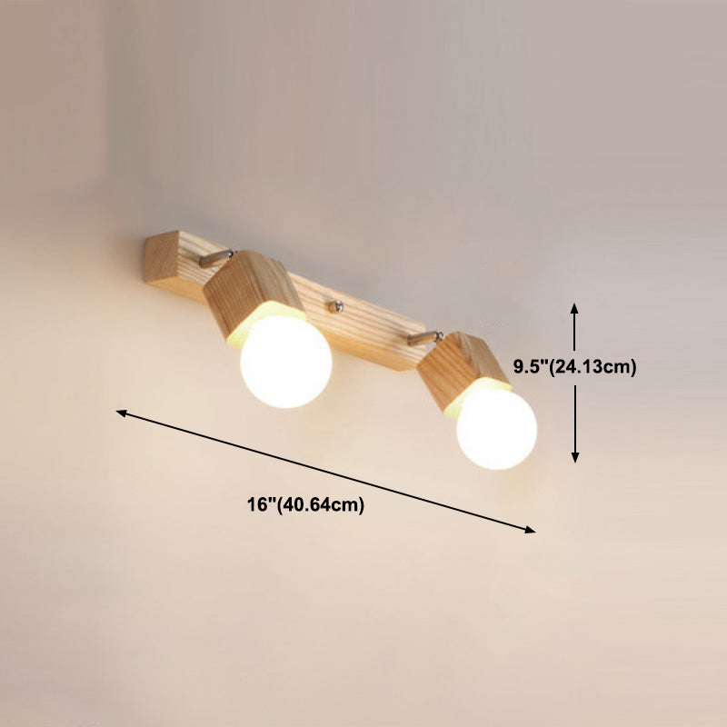 Fissaggi di illuminazione per vanità geometriche in stile moderno Stile con parete vanità in legno Sconce