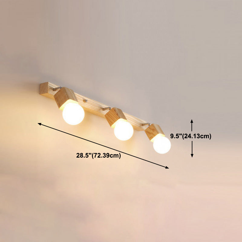 Fissaggi di illuminazione per vanità geometriche in stile moderno Stile con parete vanità in legno Sconce