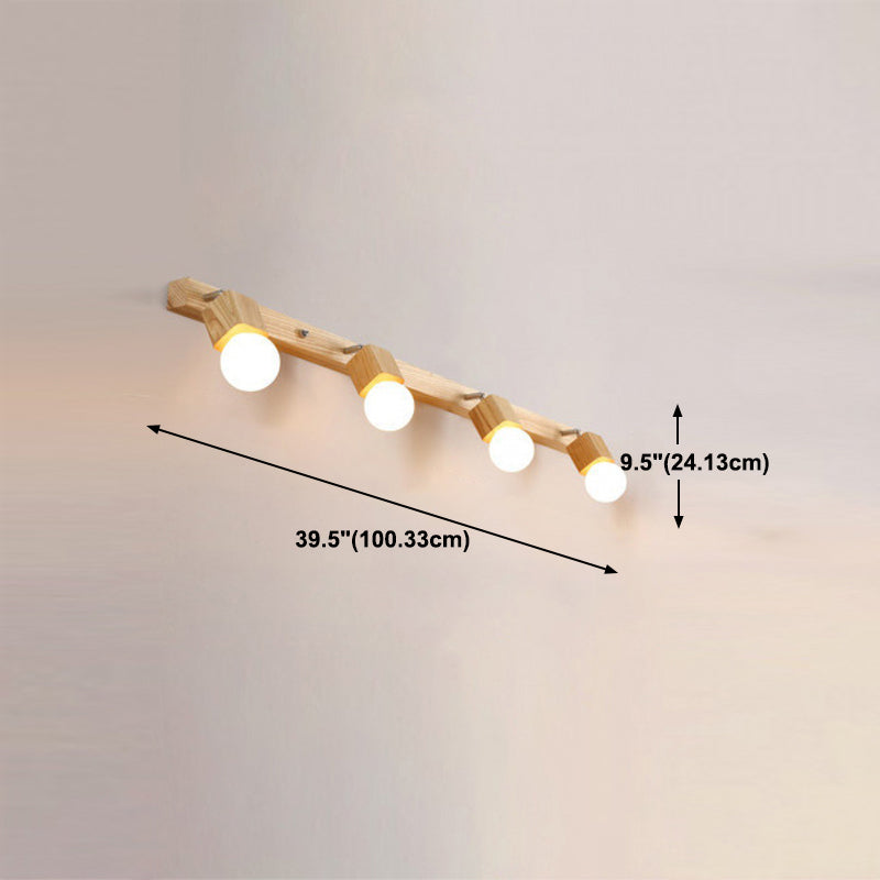 Fissaggi di illuminazione per vanità geometriche in stile moderno Stile con parete vanità in legno Sconce