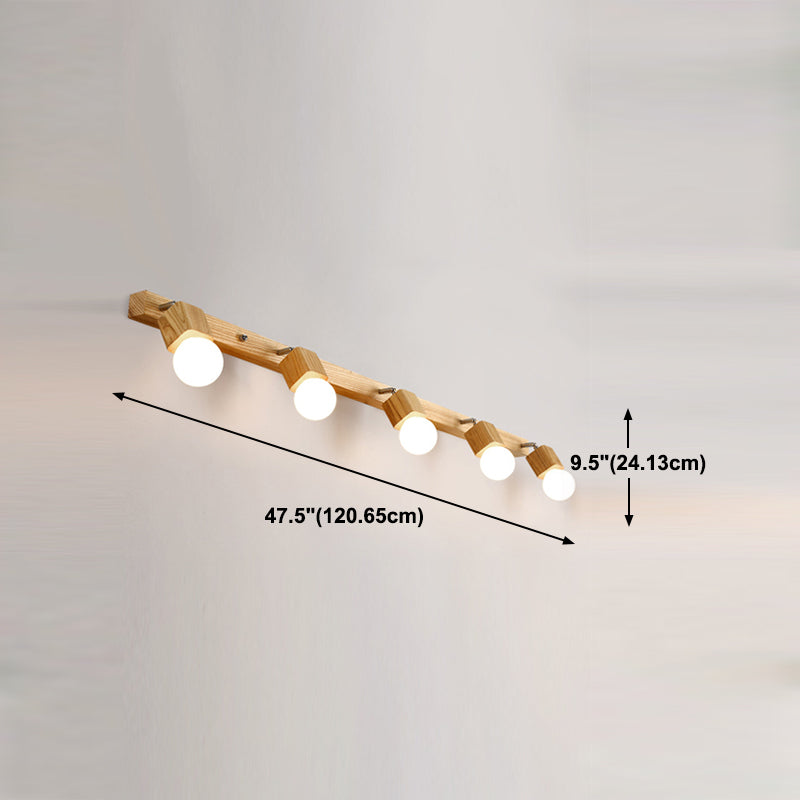 Fissaggi di illuminazione per vanità geometriche in stile moderno Stile con parete vanità in legno Sconce