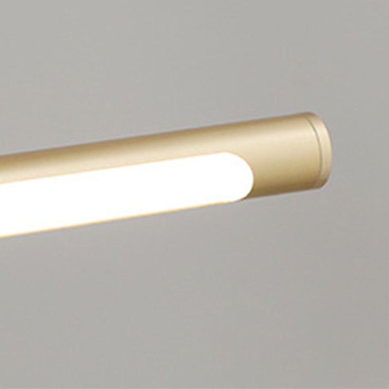Metal Tube Vanity Wall Sconce Modern Style 1 Light Vanity Lighting Fixtures in Gold