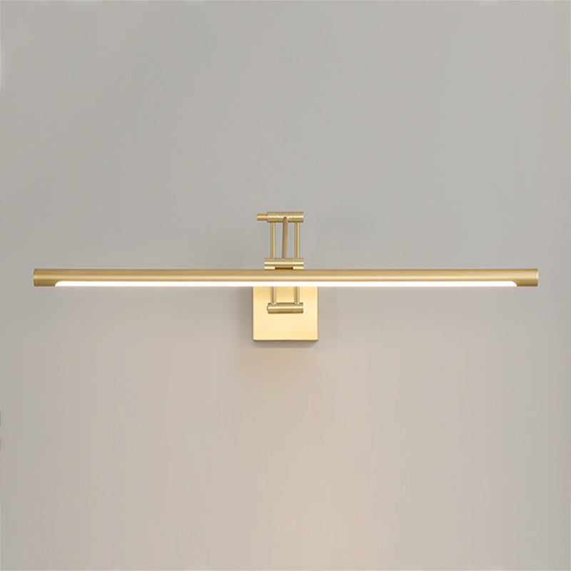 Metal Tube Vanity Wall Sconce Modern Style 1 Light Vanity Lighting Fixtures in Gold