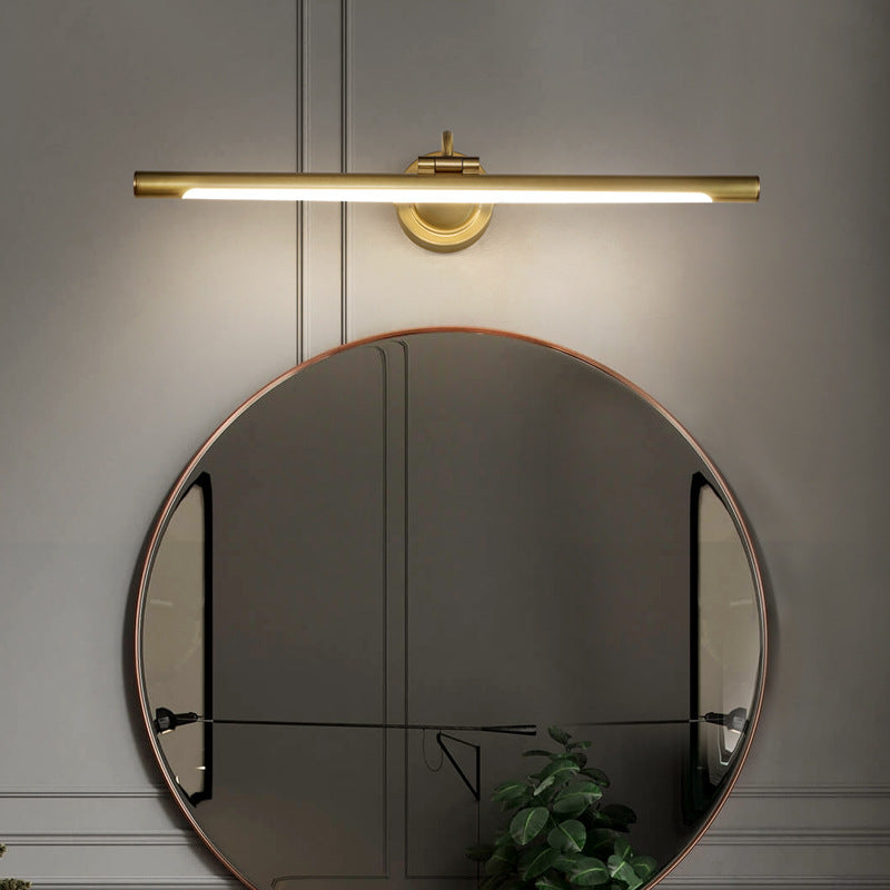 Metal Tube Vanity Wall Sconce Modern Style 1 Light Vanity Lighting Fixtures in Gold