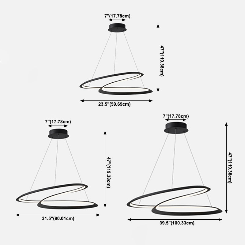 Contemporary Waving Chandelier Lights Metal 1 Light Chandelier Pendant Light