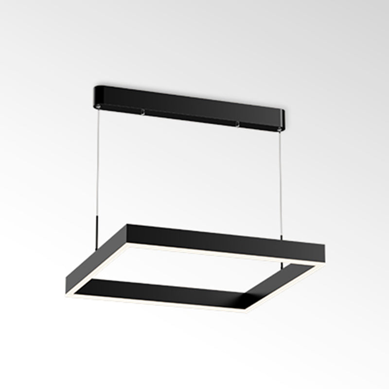 Multi Lights Square Pendant Chandelier Modern Style Metal Hanging Lamps