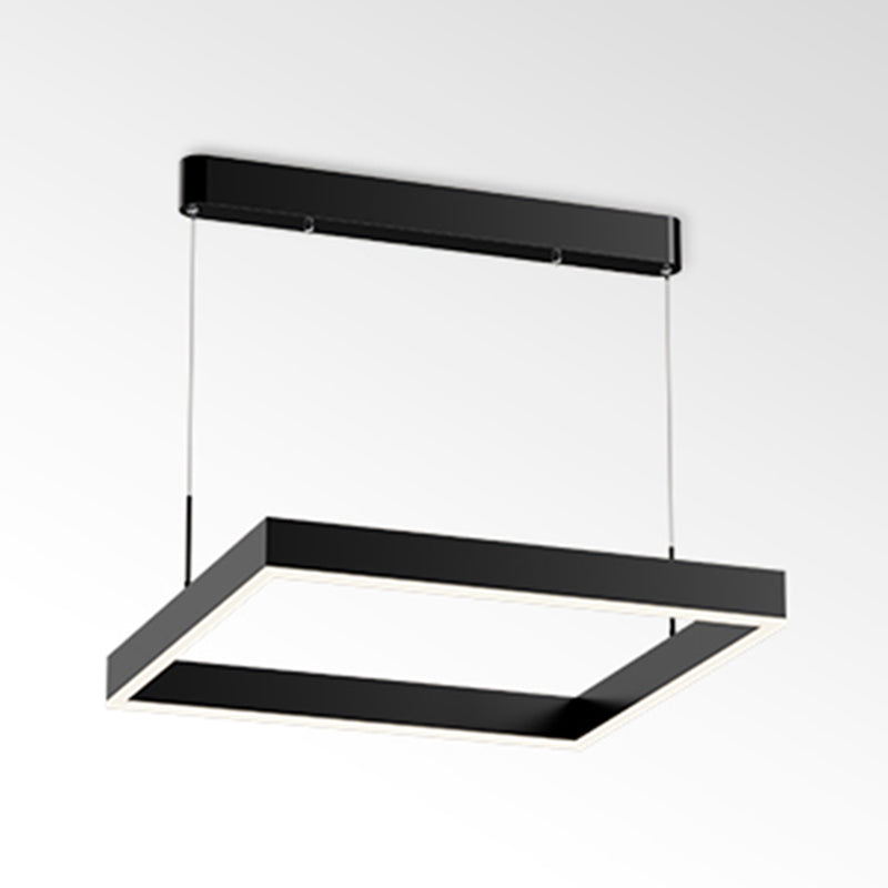 Multi Lights Square Pendant Chandelier Modern Style Metal Hanging Lamps