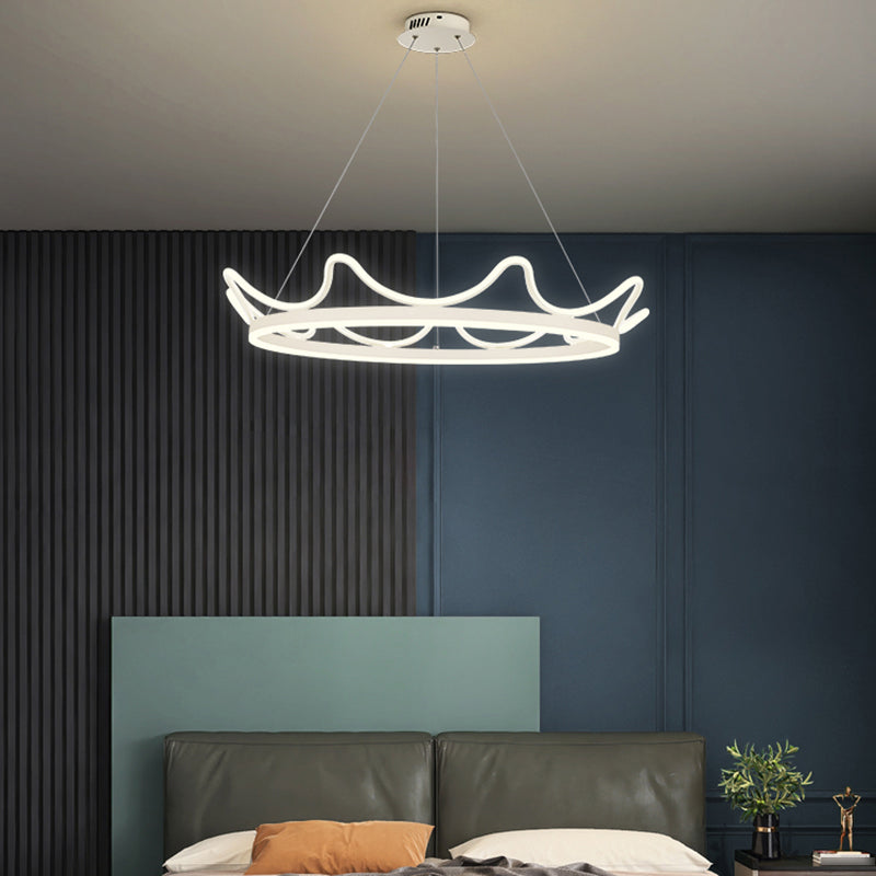 Contemporary Crown Chandelier Lights Metal 2 Light Chandelier Pendant Light