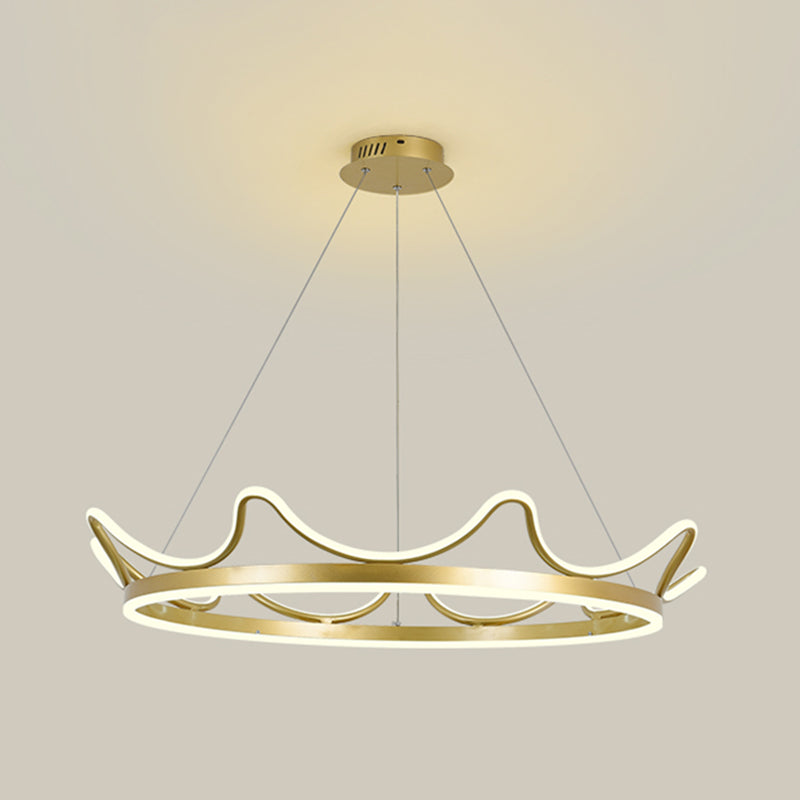 Contemporary Crown Chandelier Lights Metal 2 Light Chandelier Pendant Light