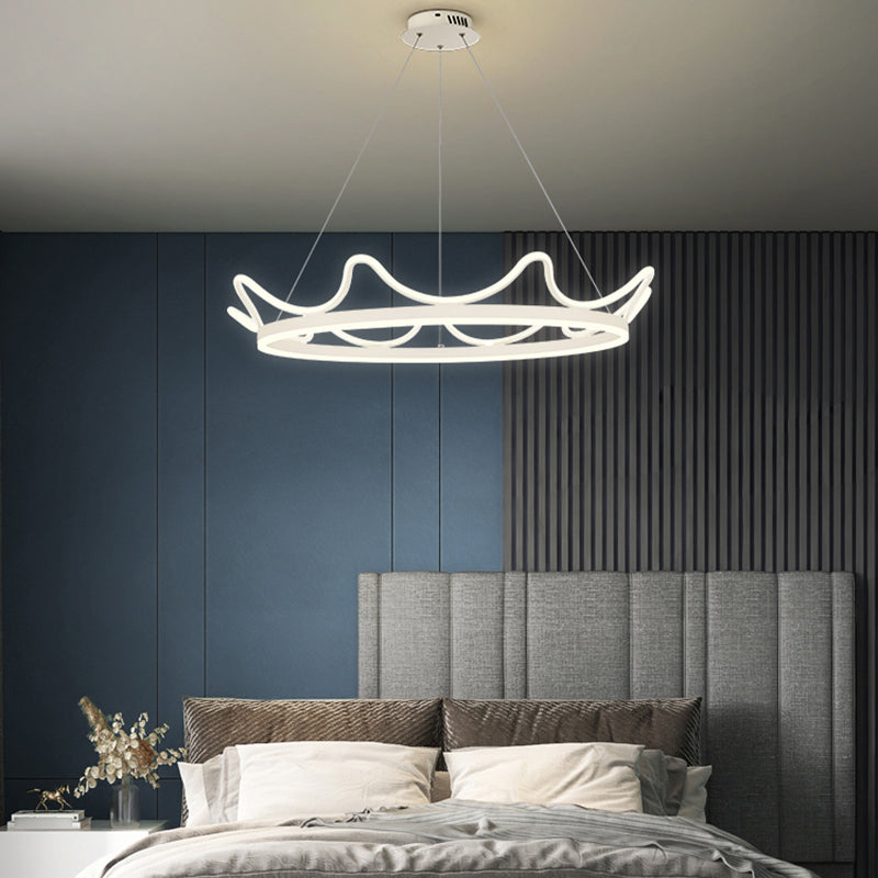 Contemporary Crown Chandelier Lights Metal 2 Light Chandelier Pendant Light