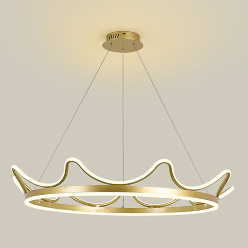 Contemporary Crown Chandelier Lights Metal 2 Light Chandelier Pendant Light