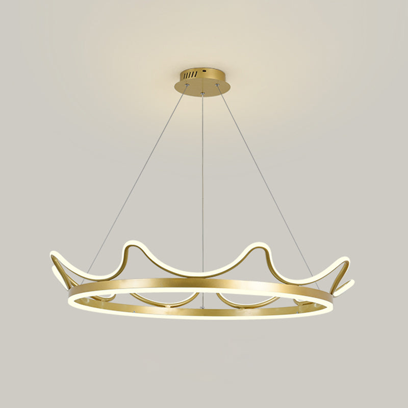 Contemporary Crown Chandelier Lights Metal 2 Light Chandelier Pendant Light