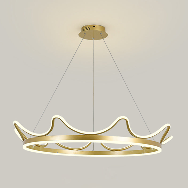 Contemporary Crown Chandelier Lights Metal 2 Light Chandelier Pendant Light