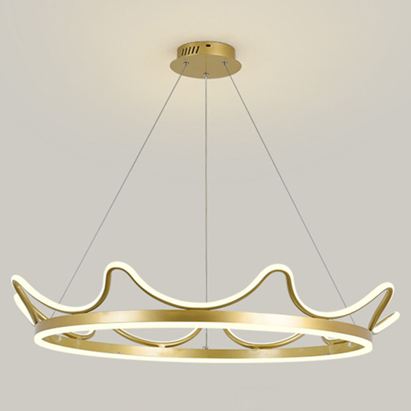 Contemporary Crown Chandelier Lights Metal 2 Light Chandelier Pendant Light