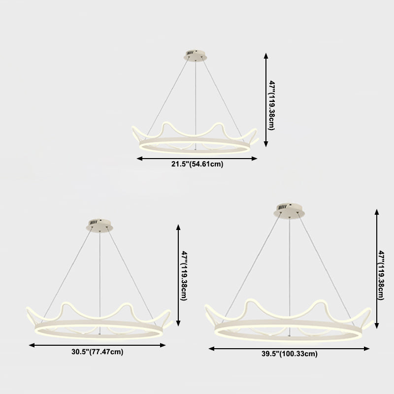 Contemporary Crown Chandelier Lights Metal 2 Light Chandelier Pendant Light