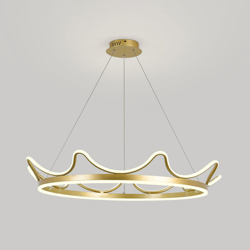 Contemporary Crown Chandelier Lights Metal 2 Light Chandelier Pendant Light