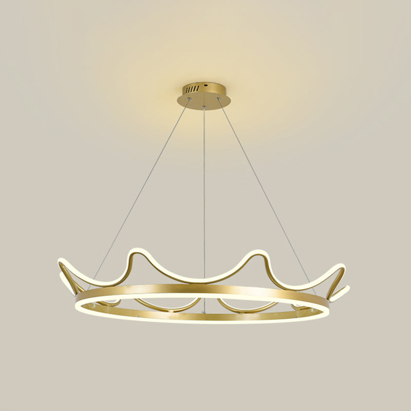 Contemporary Crown Chandelier Lights Metal 2 Light Chandelier Pendant Light