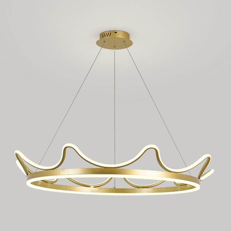 Contemporary Crown Chandelier Lights Metal 2 Light Chandelier Pendant Light