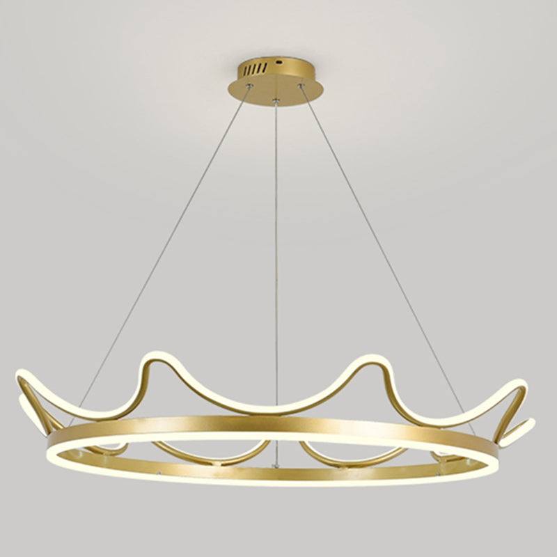 Contemporary Crown Chandelier Lights Metal 2 Light Chandelier Pendant Light