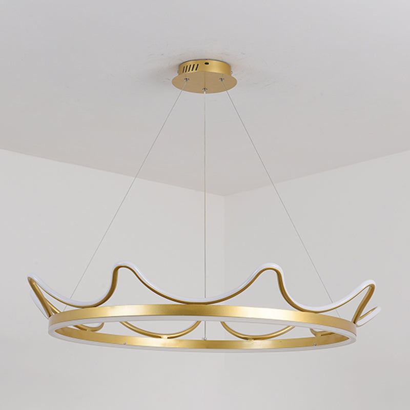 Contemporary Crown Chandelier Lights Metal 2 Light Chandelier Pendant Light