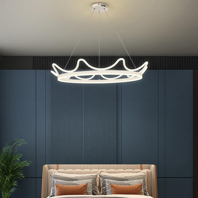 Contemporary Crown Chandelier Lights Metal 2 Light Chandelier Pendant Light