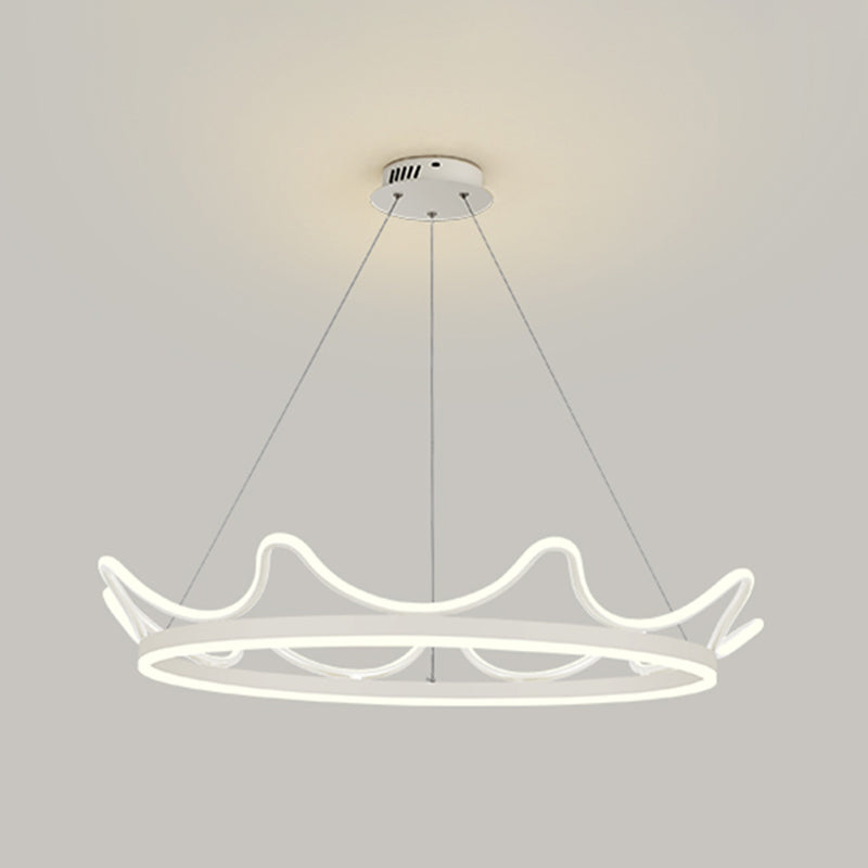 Contemporary Crown Chandelier Lights Metal 2 Light Chandelier Pendant Light