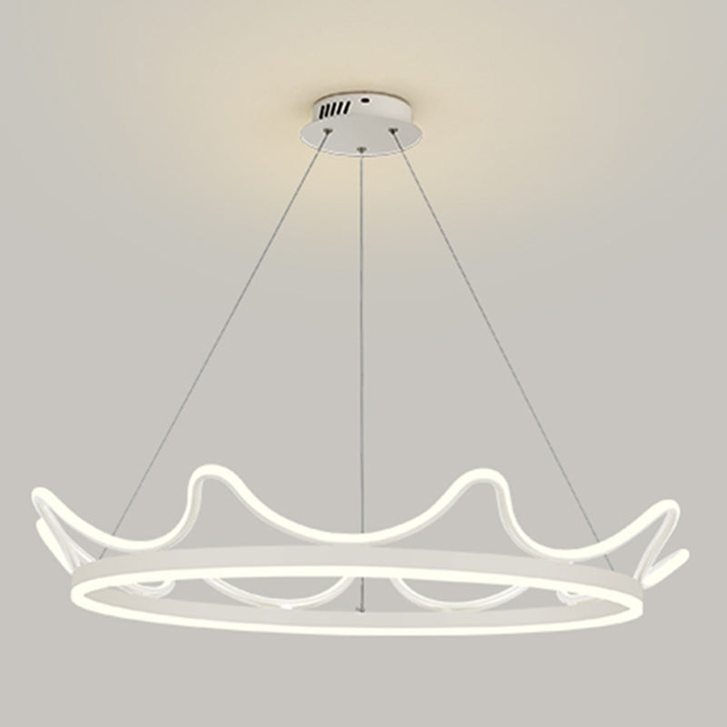 Contemporary Crown Chandelier Lights Metal 2 Light Chandelier Pendant Light