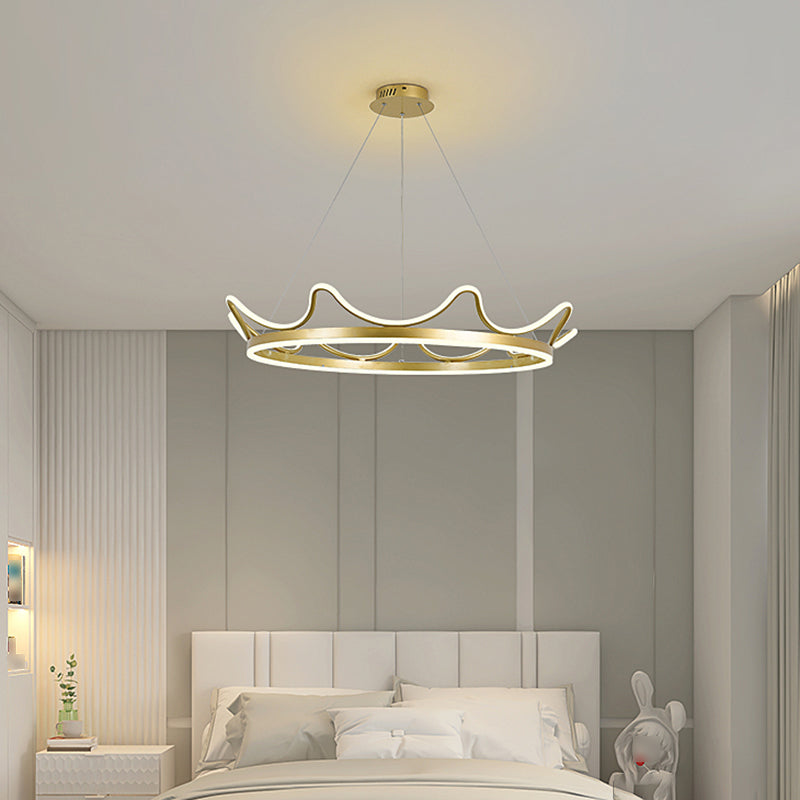 Contemporary Crown Chandelier Lights Metal 2 Light Chandelier Pendant Light