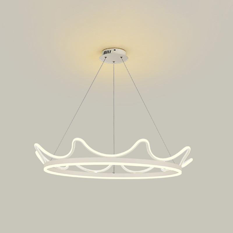 Contemporary Crown Chandelier Lights Metal 2 Light Chandelier Pendant Light