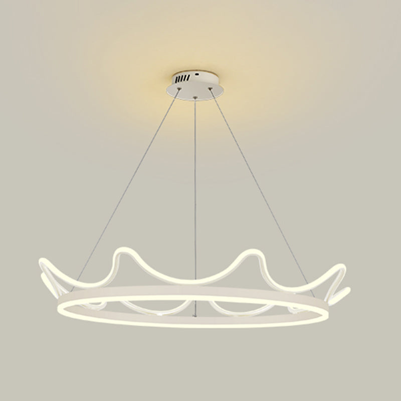 Contemporary Crown Chandelier Lights Metal 2 Light Chandelier Pendant Light