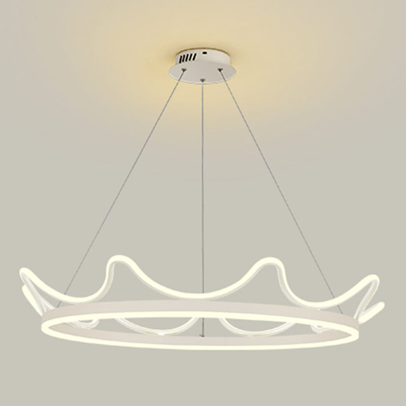 Contemporary Crown Chandelier Lights Metal 2 Light Chandelier Pendant Light