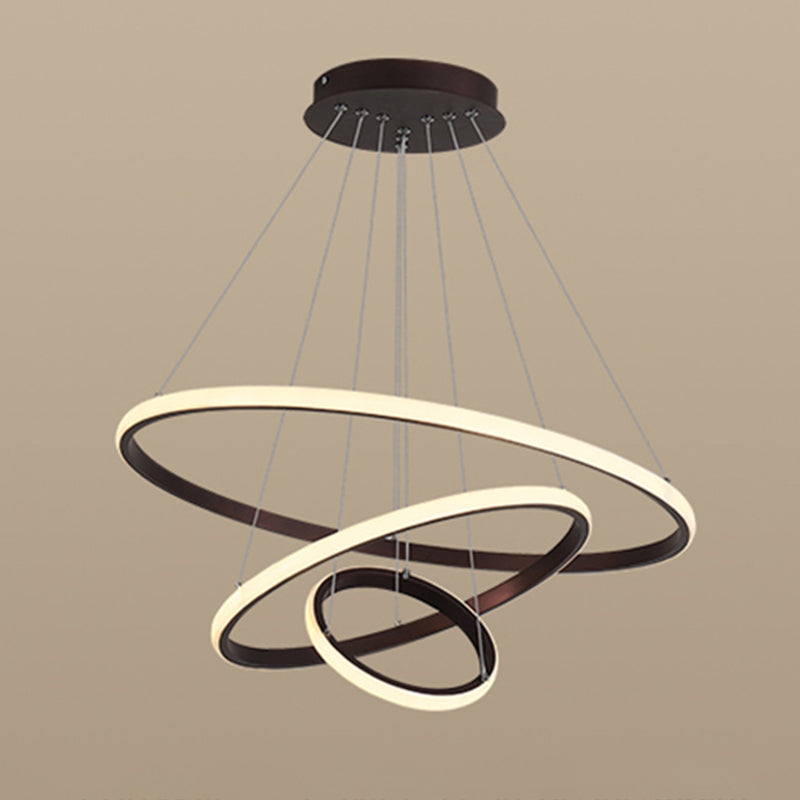 Lineare Metallleuchterleuchten moderner 3-Licht-Kronleuchter-Beleuchtungskörper in Schwarz