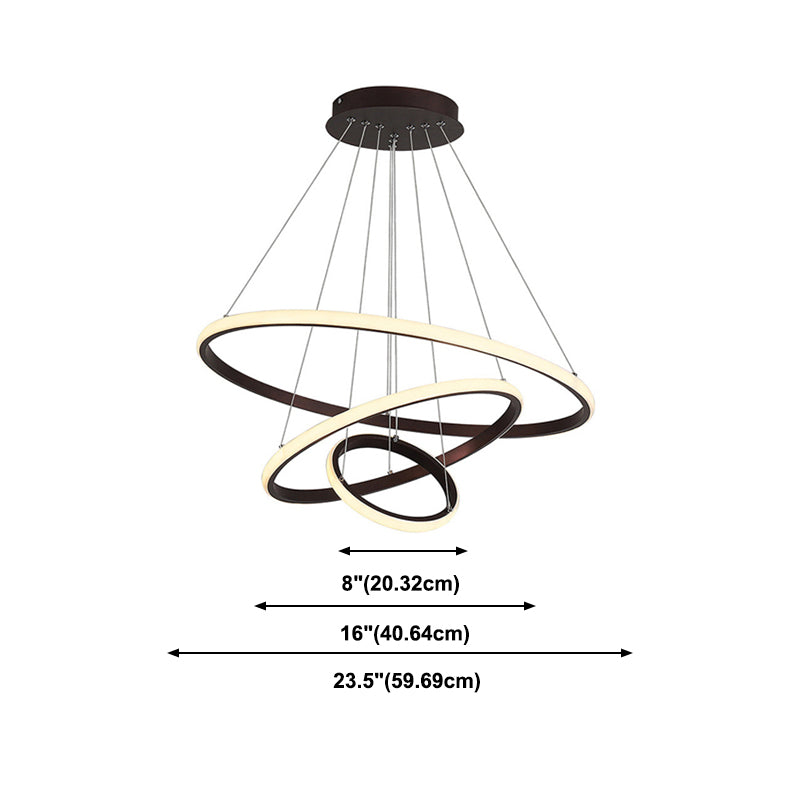 Lineare Metallleuchterleuchten moderner 3-Licht-Kronleuchter-Beleuchtungskörper in Schwarz