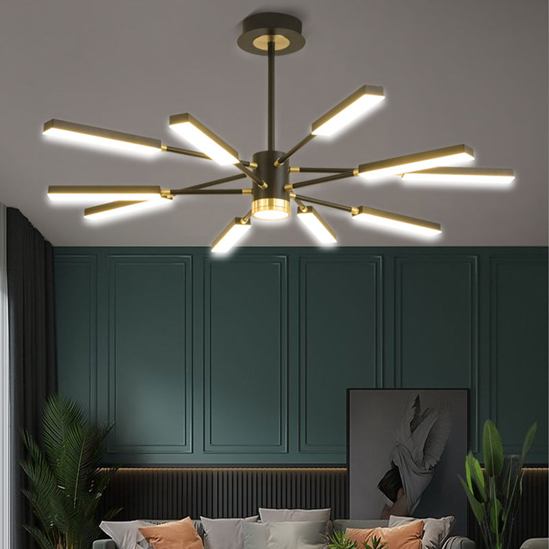 Multi Light Rectangular Branch Hanging Lights Modern Style Metal Hanging Lighting for Bar