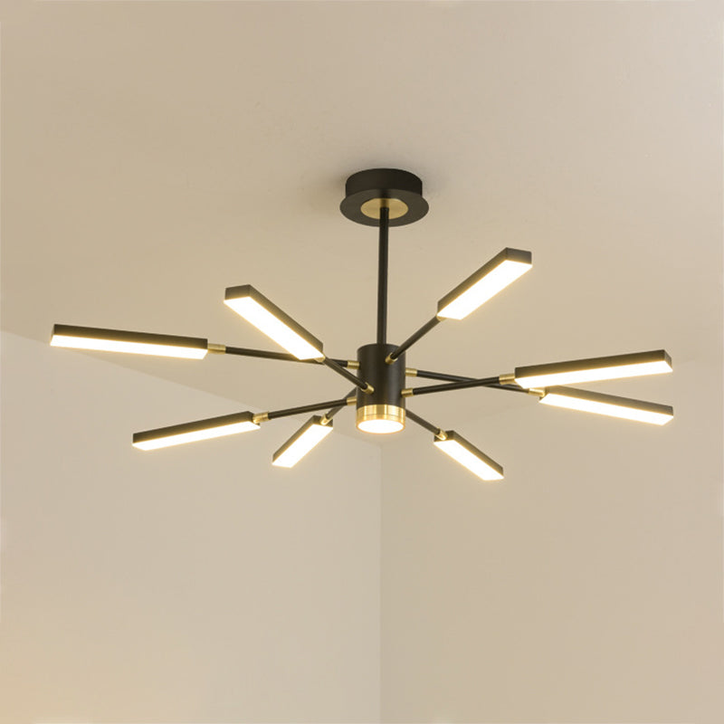 Luces colgantes rectangulares de múltiples luces de luz múltiples iluminación colgante de metal moderno para barra