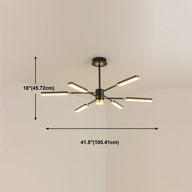 Luces colgantes rectangulares de múltiples luces de luz múltiples iluminación colgante de metal moderno para barra
