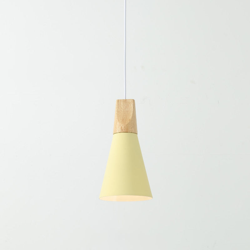 Cone Shape Hanging Lighting Modern Macaron Style Metal 1 Light Hanging Lamp for Restaurant