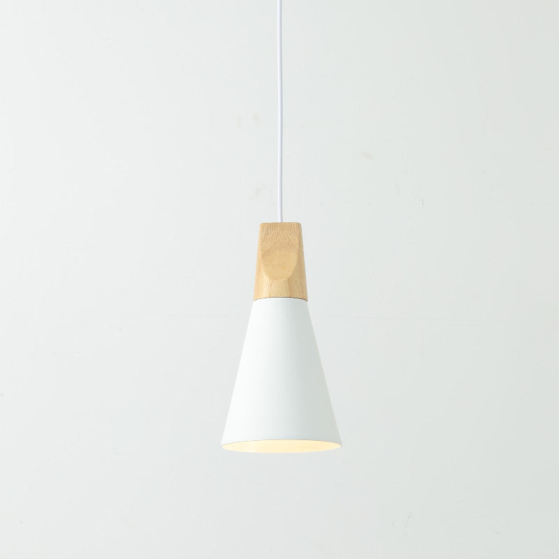 Cone Shape Hanging Lighting Modern Macaron Style Metal 1 Light Hanging Lamp for Restaurant