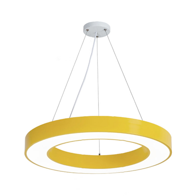 Forme de bague en métal La lumière suspendue style moderne 1-Light Hanging Mount Fixture pour la maternelle