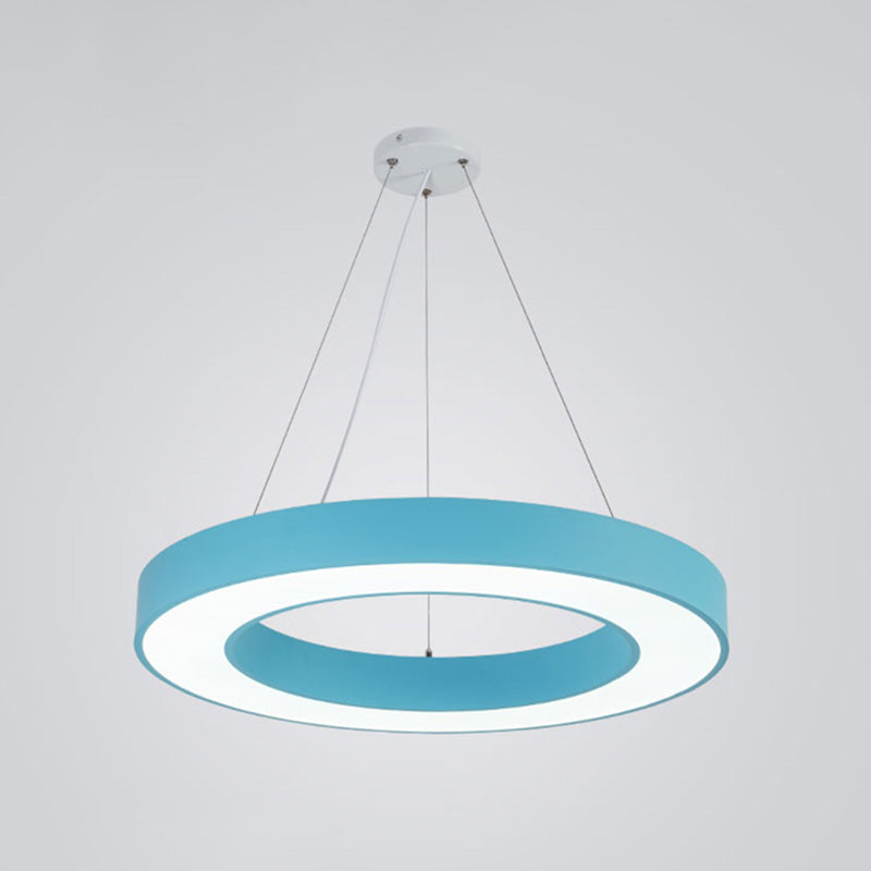 Forme de bague en métal La lumière suspendue style moderne 1-Light Hanging Mount Fixture pour la maternelle