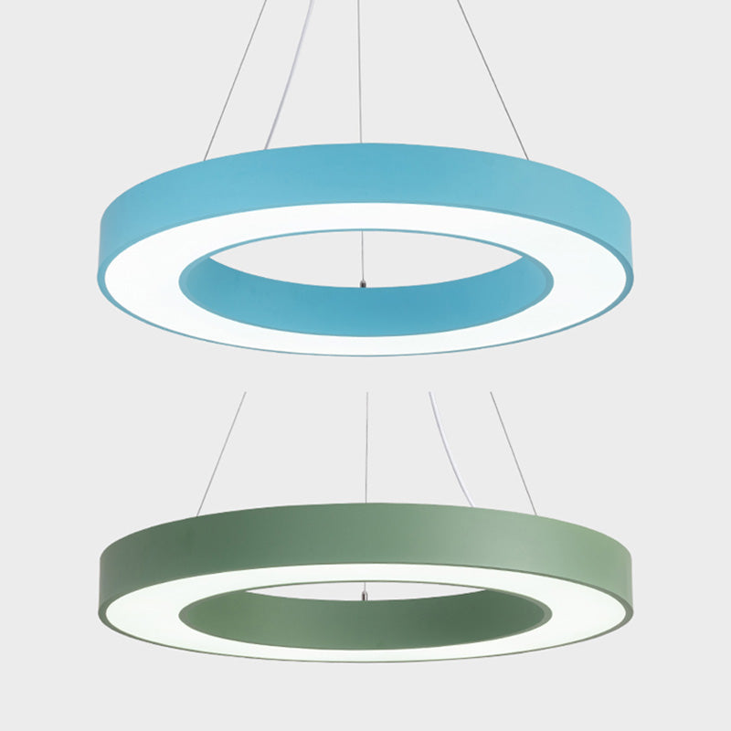 Forme de bague en métal La lumière suspendue style moderne 1-Light Hanging Mount Fixture pour la maternelle