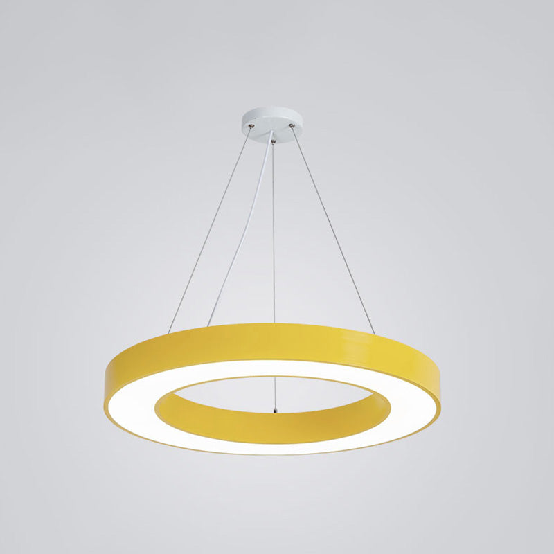 Forme de bague en métal La lumière suspendue style moderne 1-Light Hanging Mount Fixture pour la maternelle